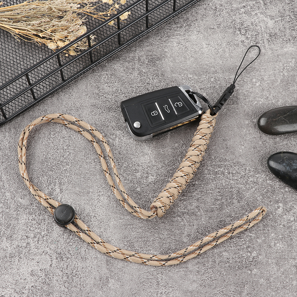Paracord Keychain Lanyard Rotatable Buckle High Strength Parachute Cord Mobile Phone Strape Key Ring Neck Hanging Rope