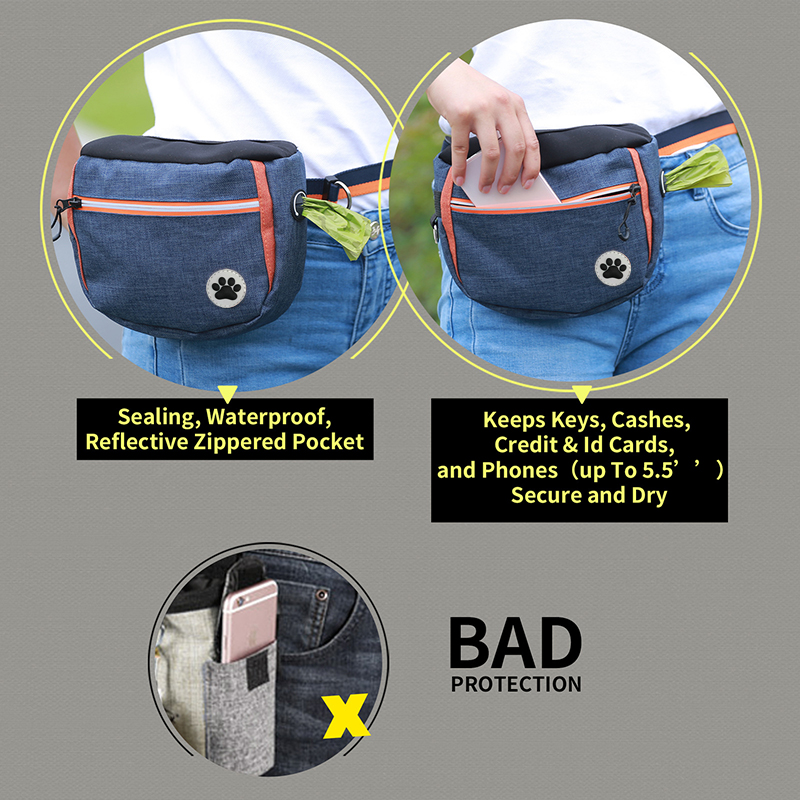 Large Capacity Dog Training Waist Bag Agility Dog Training Equipment Outdoor Food Storage Pouch Portable Pet Treat Snack Bag