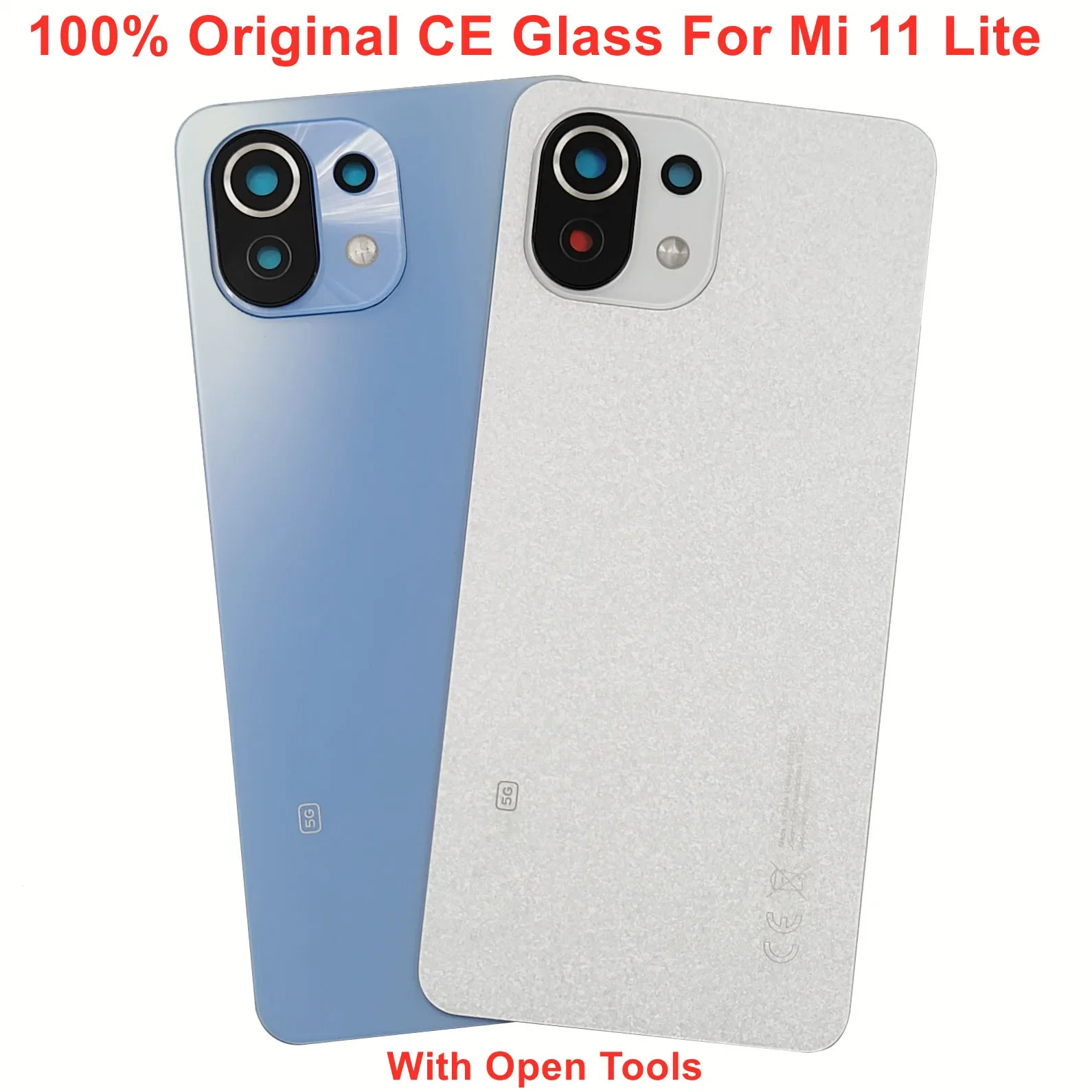 100% Original New For Xiaomi Mi 11 Lite 4G 5G NE Glass Battery Cover Back Rear Door Housing With Camera Lens Adhesive Glue CE