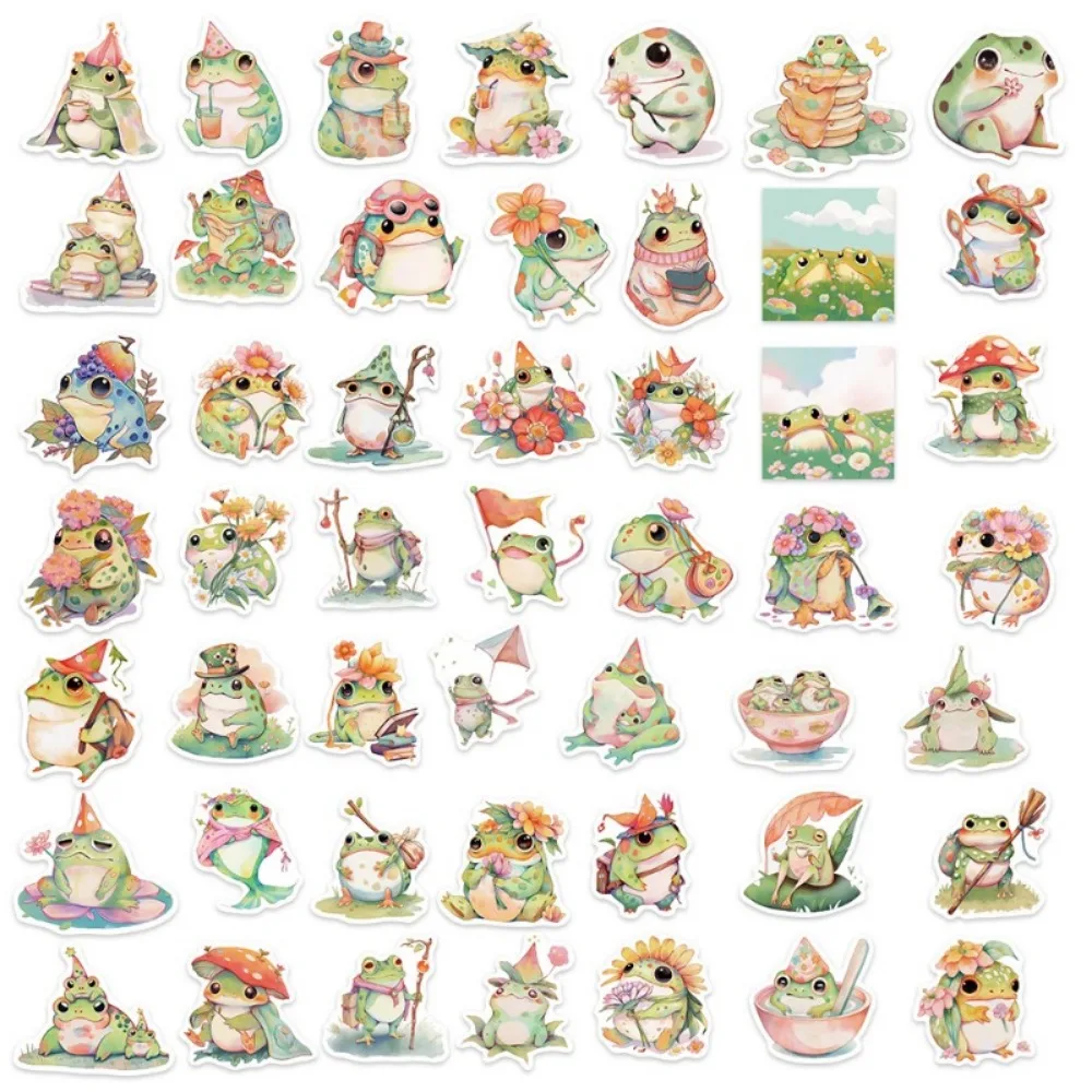 10/50pcs Cute Little Frog PVC Sticker Aesthetic Stationery School Supplies DIY Decor Korean Scrapbook for Kids Phone Case Decal