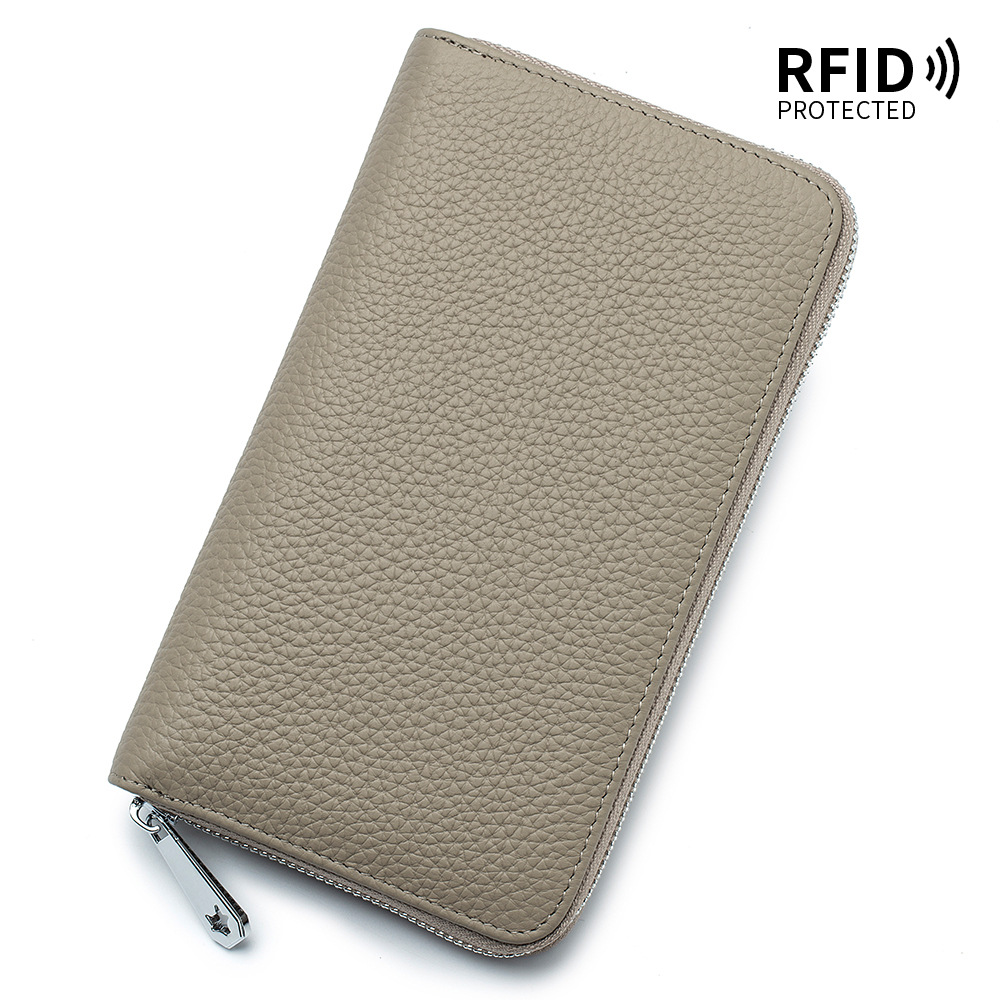 New Genuine Leather Women's Wallets Versatile Passport Holder Cover Holders for Checkbooks Men Bankbook Credit Cards Wallet Rfid