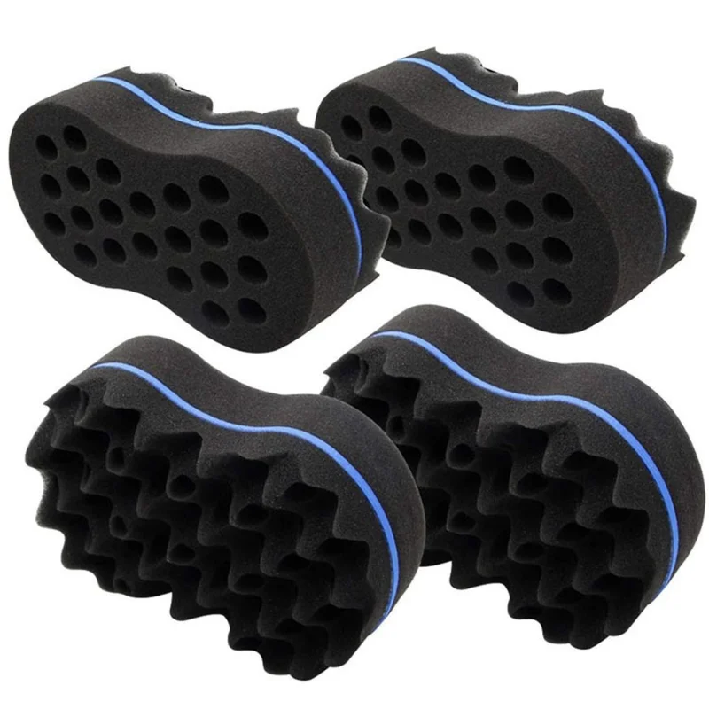 Curly Hair Styling Sponge Brush Double Sided Sponge Brushes Multi-holes Side Braid Twist Hair Curl Wave hair brush for Afico