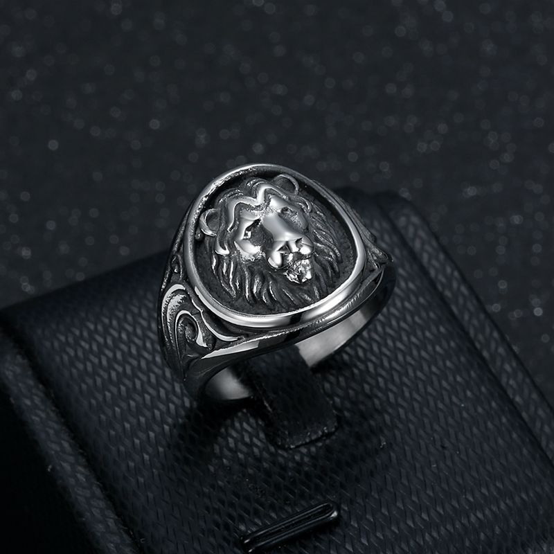 Hip Hop Casting Animal Ring High Polished Stainless Steel Gold Plated Jewelry