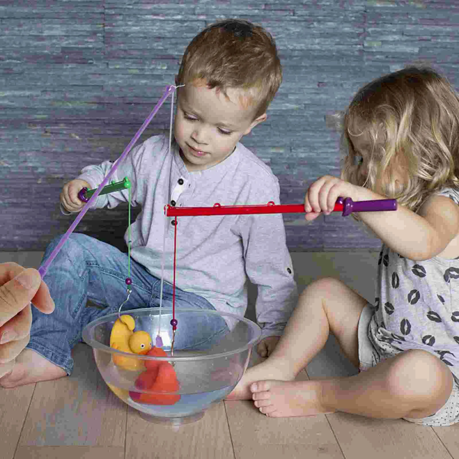 20Pcs Plastic Magnetic Fishing Poles Magnet Fishing Rods Kids Toy Accessories