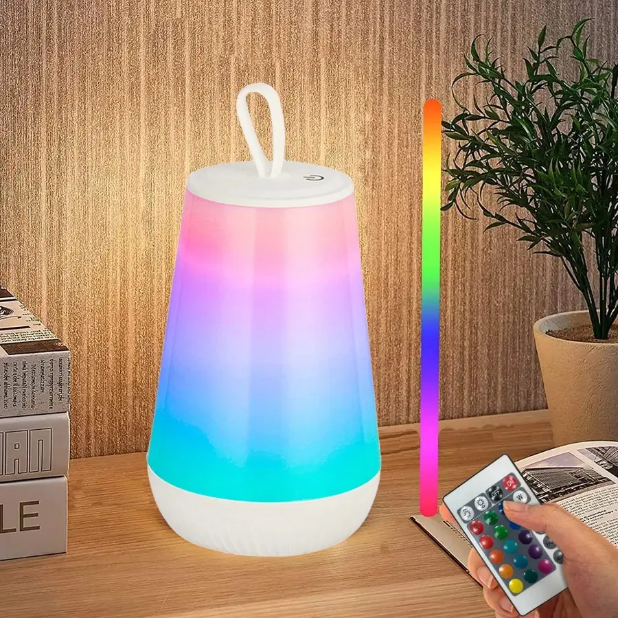 LED Night Light Touch Lamp RGB Table Lamp Bedside Lamp With Remote Control Touch Sensor Portable Desk Lamp For Reading Camping
