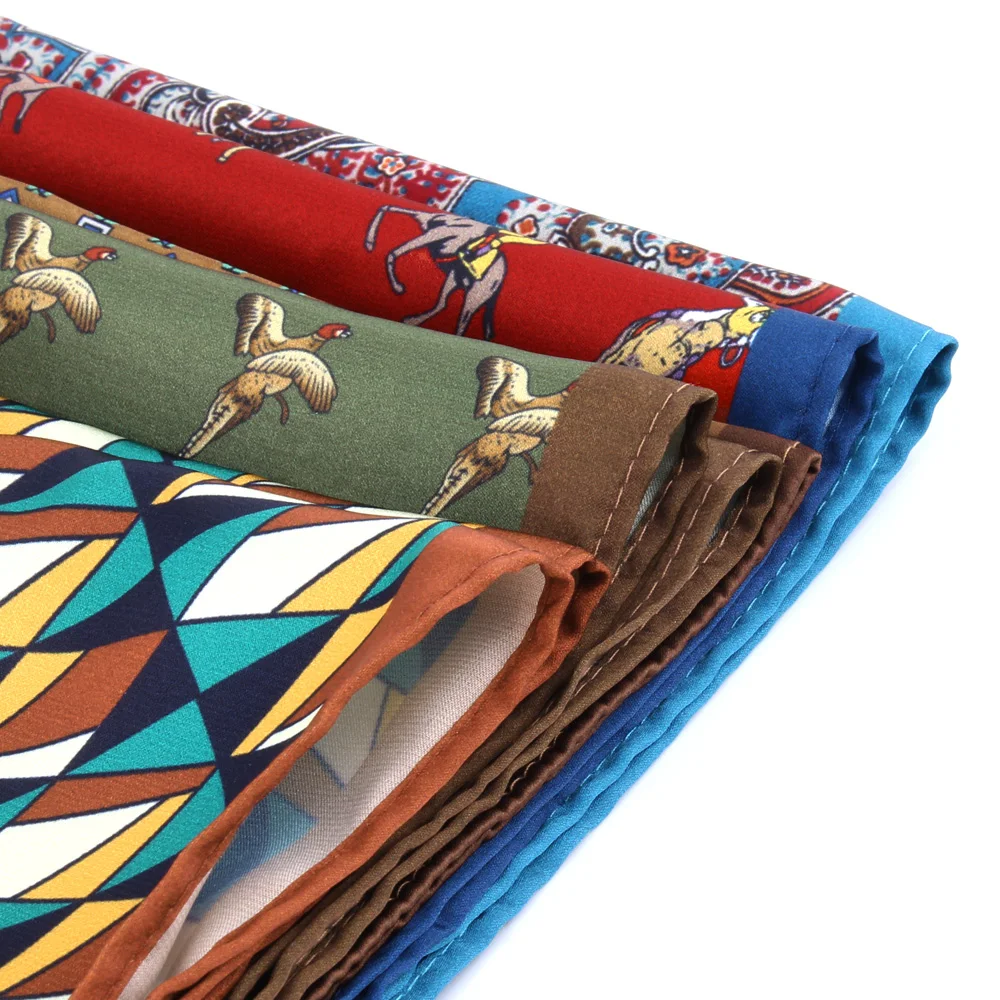 Print Pocket Square For Men Women Floral Print Suits Kerchief Men's Handkerchiefs Soft Square Handkerchief Towels Scarves