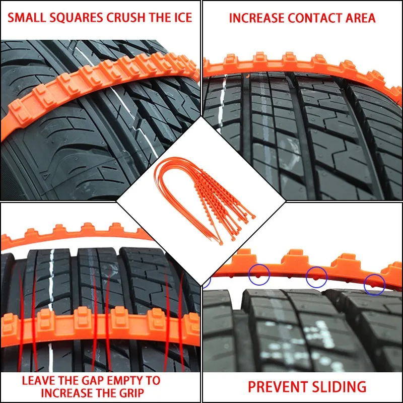 1/5/10pcs Universal Anti-skid Snow Chain Off-road Vehicle Emergency Anti Slip Ties Disposable Car Winter Tires Wheel Chains