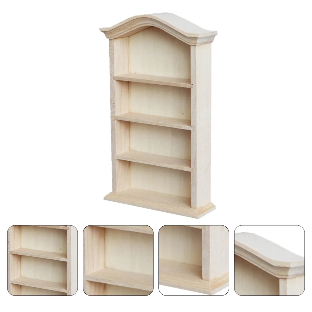 Mini House Storage Shelves Dollhouse Bookcase Bookshelves Miniature Scene Accessory