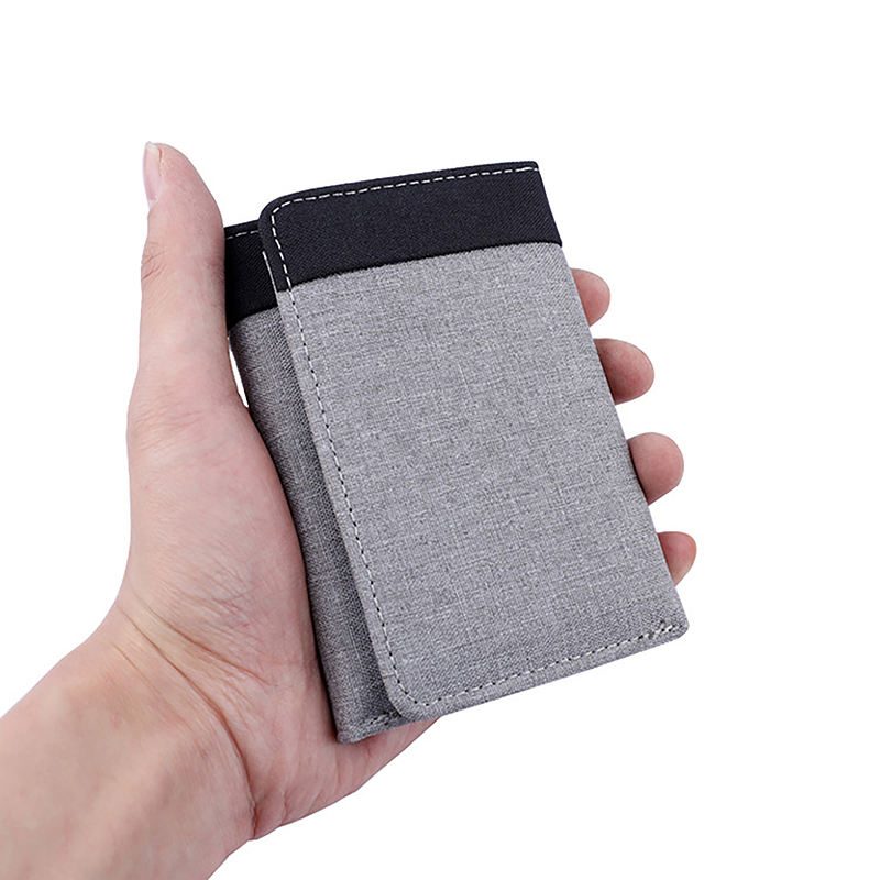 Canvas Wallet Men ID/photo Holders Black/blue/gray Card Holder Wallet Case 8 Slots Hasp Male Purse Credit Card Case