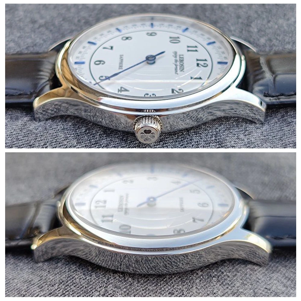 Vintage Watch Men Luxury 40mm One Hand Watches Quartz Wristwatches Miyota Movement Sapphire Glass 50m Waterproof Clocks LEBOSIN