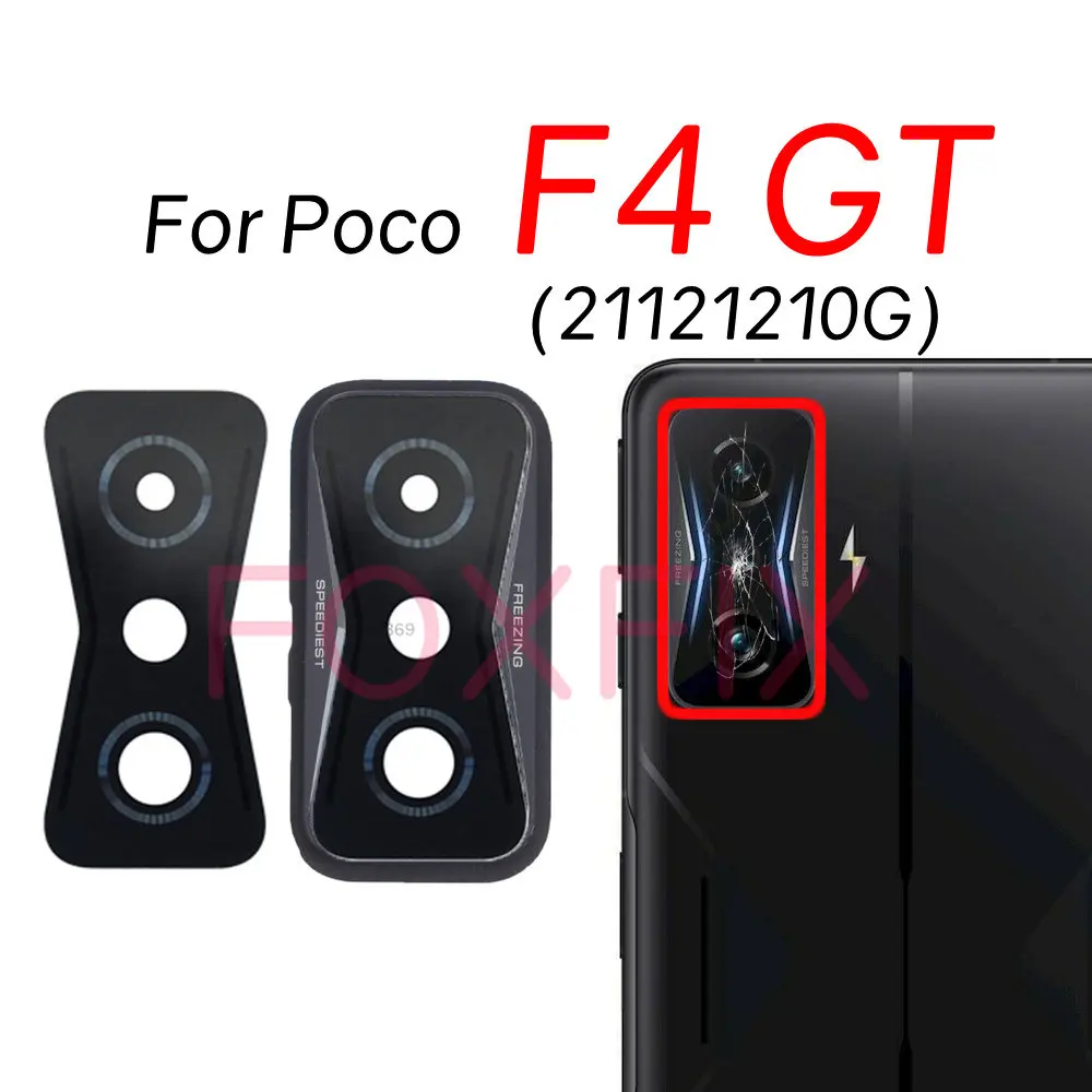 Rear Back Glass Lens For Xiaomi POCO F4 GT Camera Cover With Frame Bezel Replacement+Adhesive Sticker 21121210G