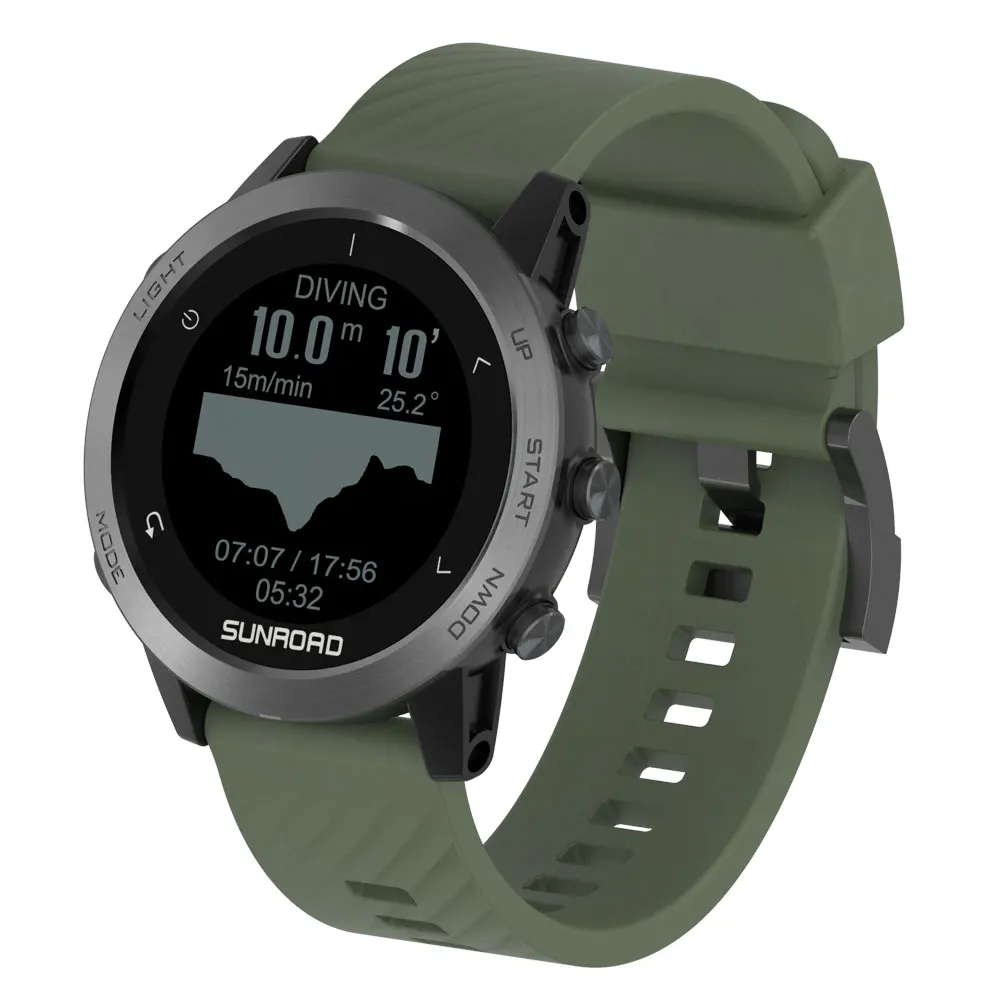 Sunroad smart watch T5 10ATM with GPS waterproof outdoor sports diving Altimeter barometer heart rate bp professional GPS watch