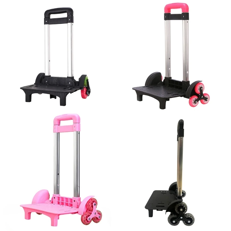 6-Wheel Backpack Trolley Foldable Hand Cart Durable Aluminium Alloy Trolley Cart 066F