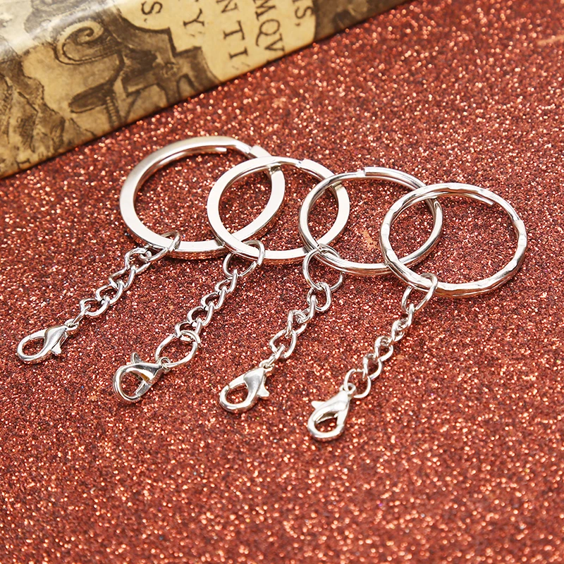 10Pcs/Set Lobster Clasp Key Ring Round Split Keychain Clasps Connector Hook For DIY Jewelry Making Finding Key Chain Accessor