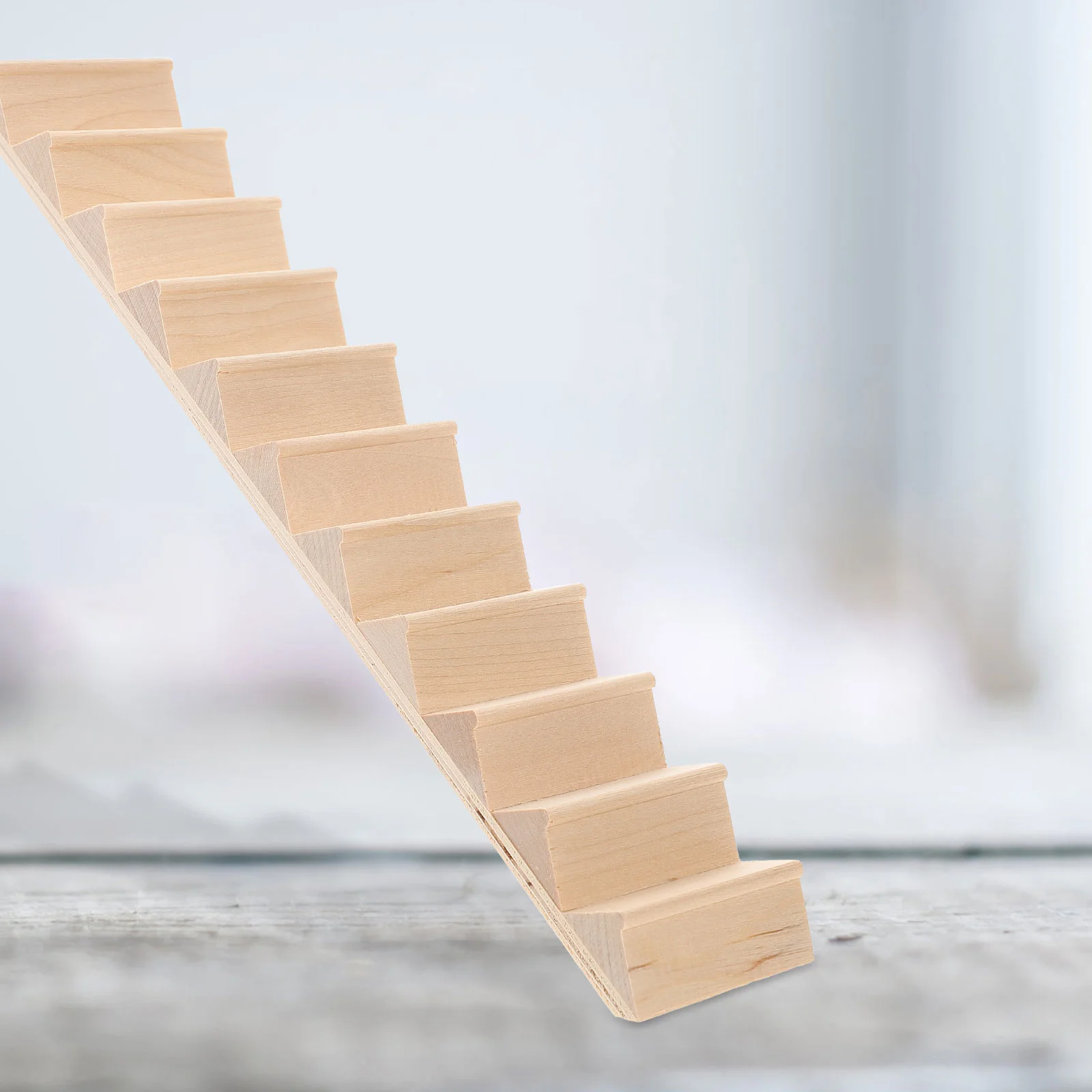 1PC 1/12 Mini House Staircase Miniature 2025 Wooden Stairs new Without Handrail DIY Accessory