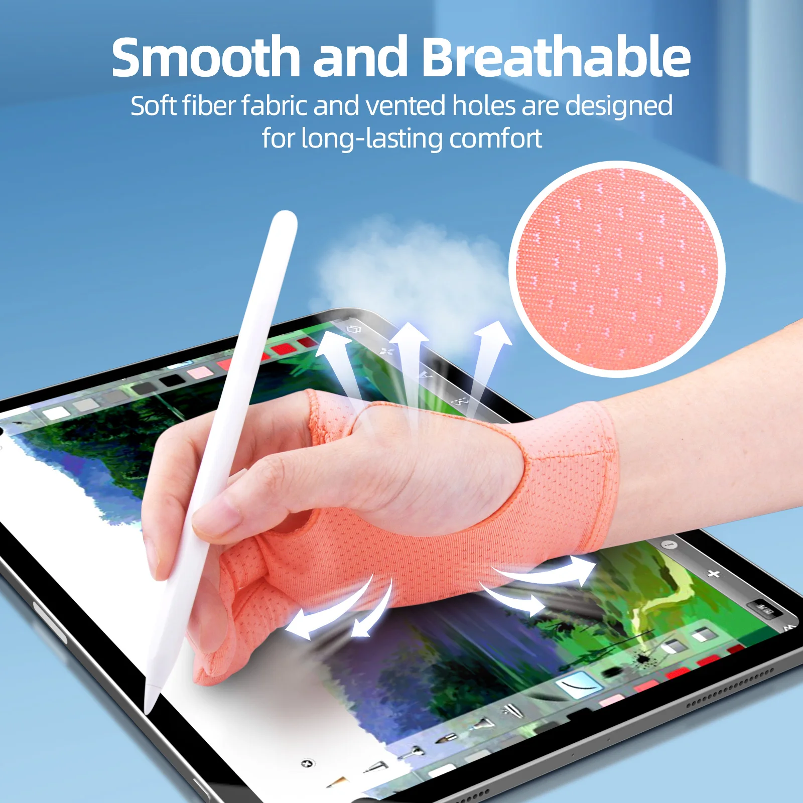 PC Pink Drawing Glove for Any Graphics Table finger Anti Fouling Right And Left Hand Gloves Artist 5