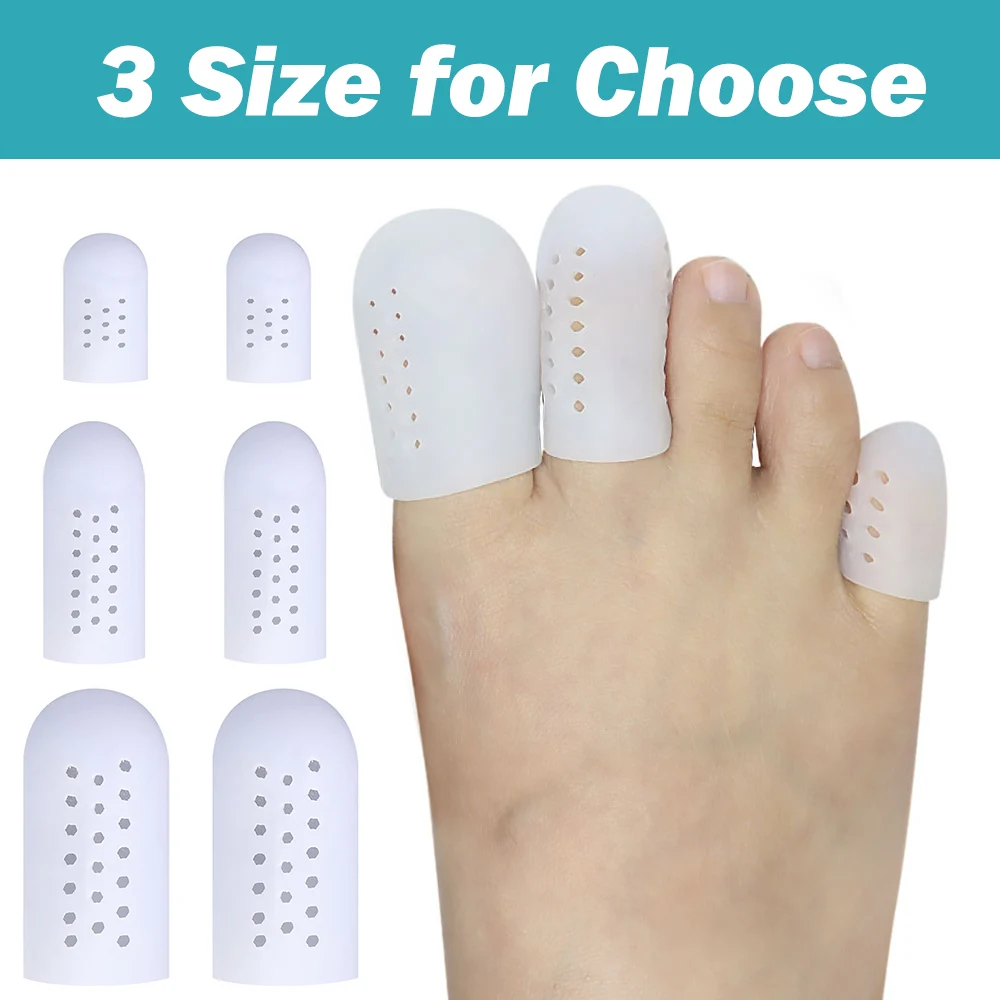 Pexmen 2Pcs Soft Gel Toe Protectors Silicone Toe Caps Sleeves Prevent Pain Relief for Corns Callus Blisters and Ingrown Toenails