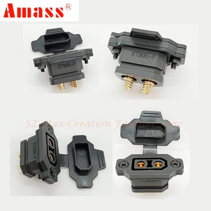 Original Amass XT90E-F Battery XT90E Female Plug Gold-plated XT90 Mountable Connector Black Socket