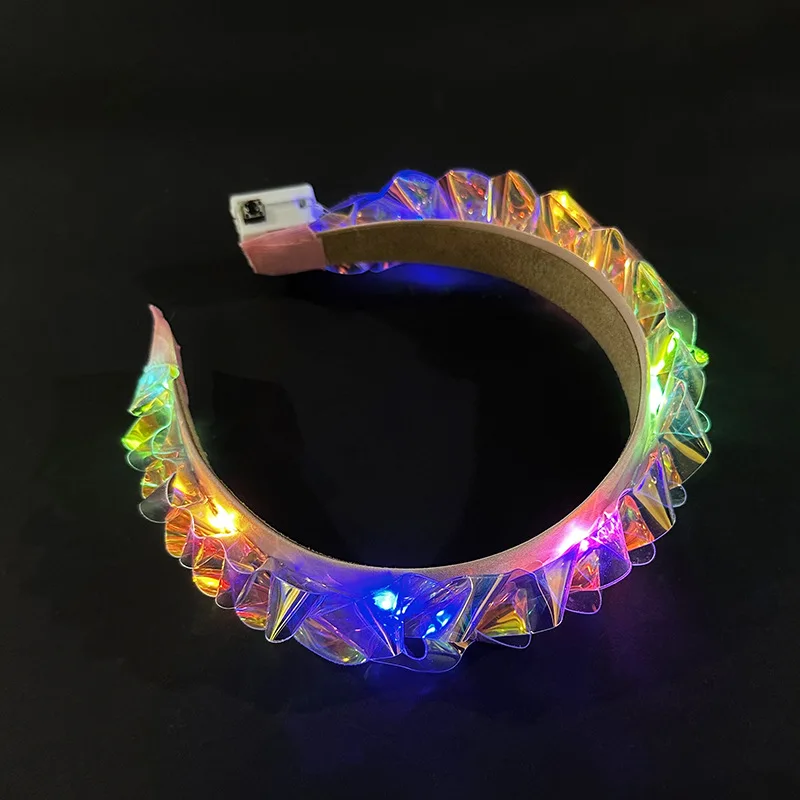 Headbands Light Up Headband with Color Change Led Lights Face Jewelry Hair Accessories for Girls Women Glow Party Christmas navidad S247174