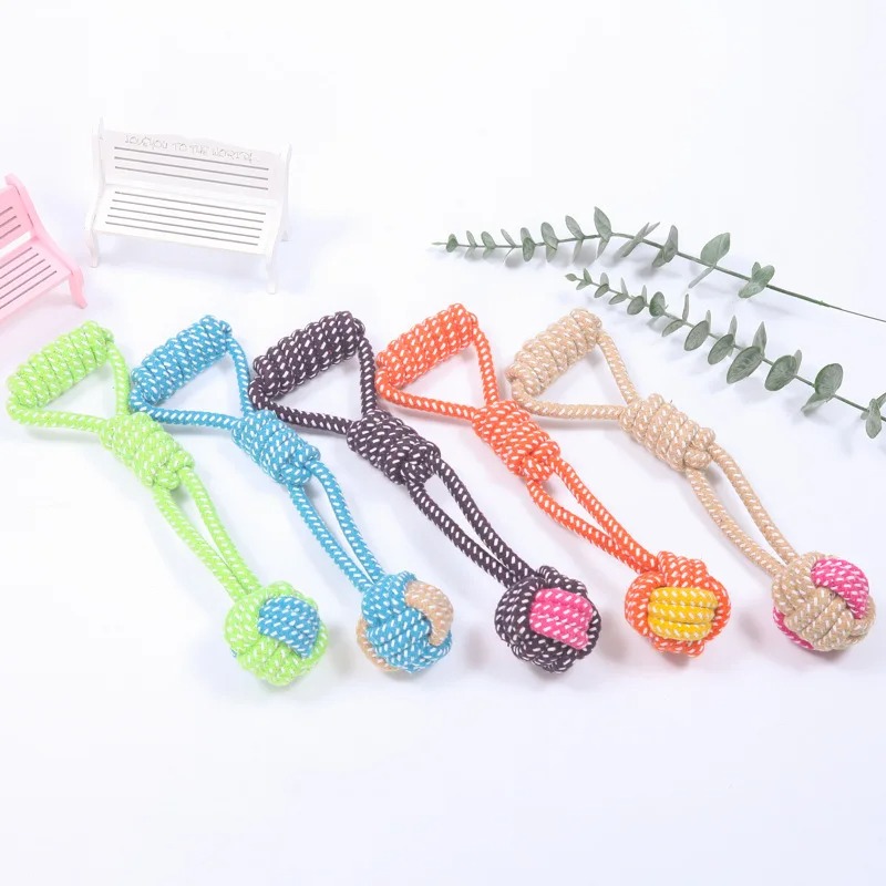 Interactive Cotton Rope Mini Dog Toys Ball Accessories Toothbrush Chew Puppy Toy for Large Small Dogs