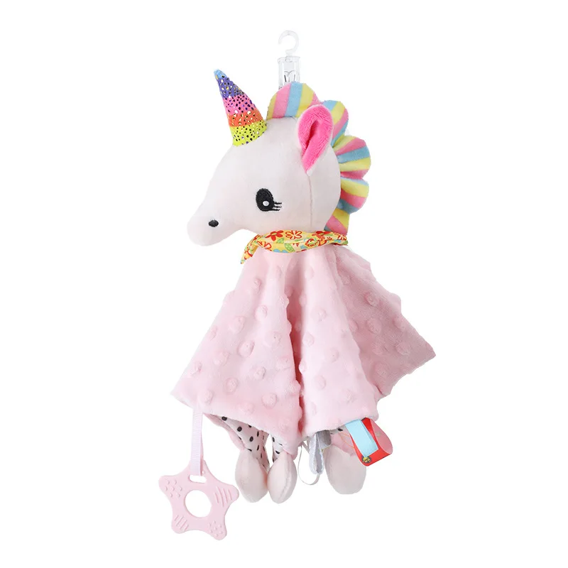 Baby Plush Stuffed Toys Security Tag Cute Stuffed Animal Blanket Comforter r Bunny Soothe Appease Towel Newborn Baby Shower Gift
