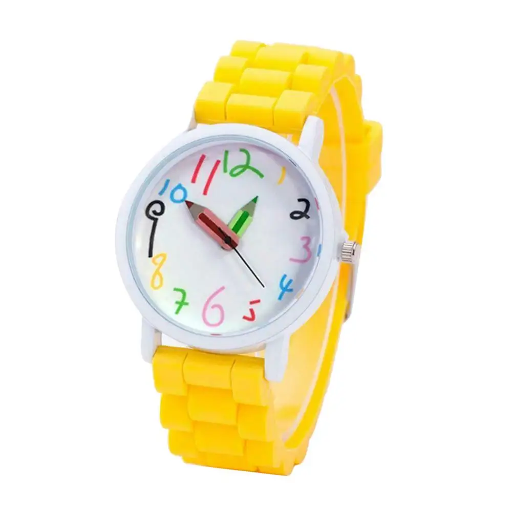 Creative Children Kids Watch Round Dial Silicone Strap Analog Quartz Wrist Watch Gift