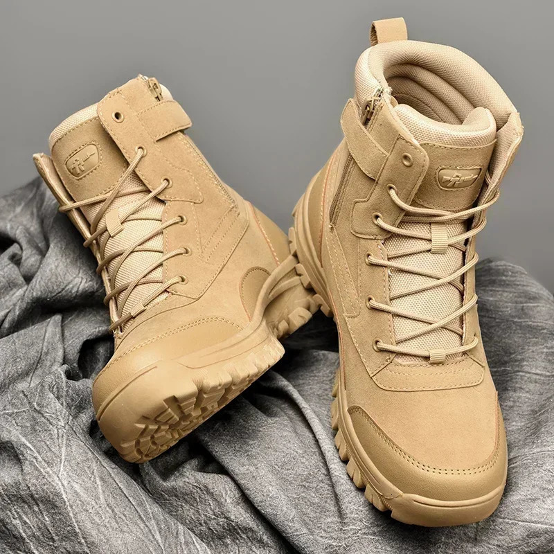 Mens waterproof leather hiking work boots mens sports shoes anti slip lightweight breathable anti slip desert boots 241031
