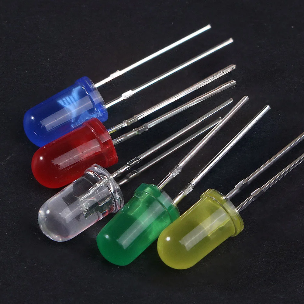 50-100PCS F5 LED Diode 5MM Super Bright Light Emitting Diodes Kit Blue Green Red Yellow White
