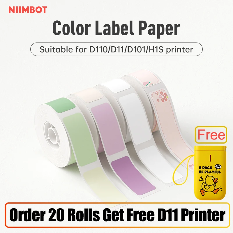 Niimbot D110/D11/D101H1 Label Sticker Roll More Colorful Suitable For D-Serial Label Printer