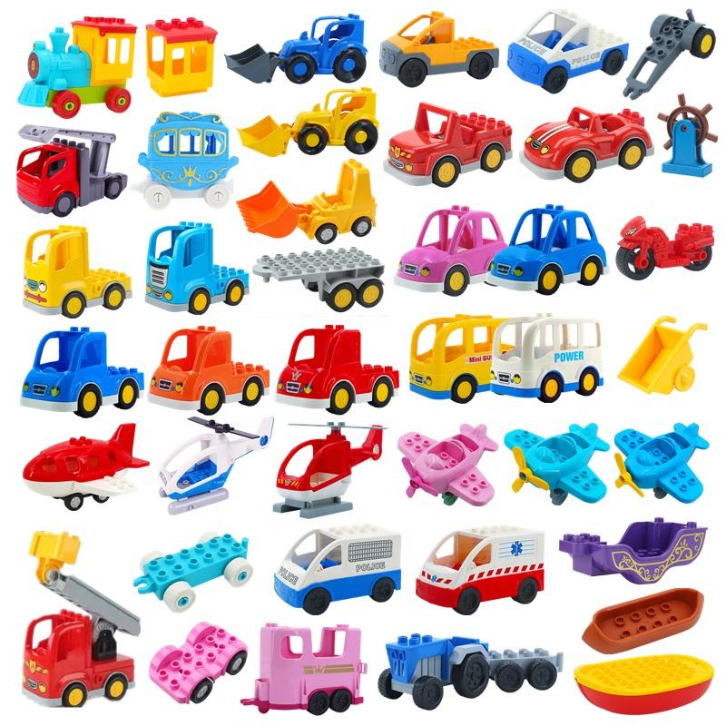 Big Building Blocks Accessories Truck Car Bus Compatible Large Bricks Children Kids City Traffic Series Assembly Educational Toy