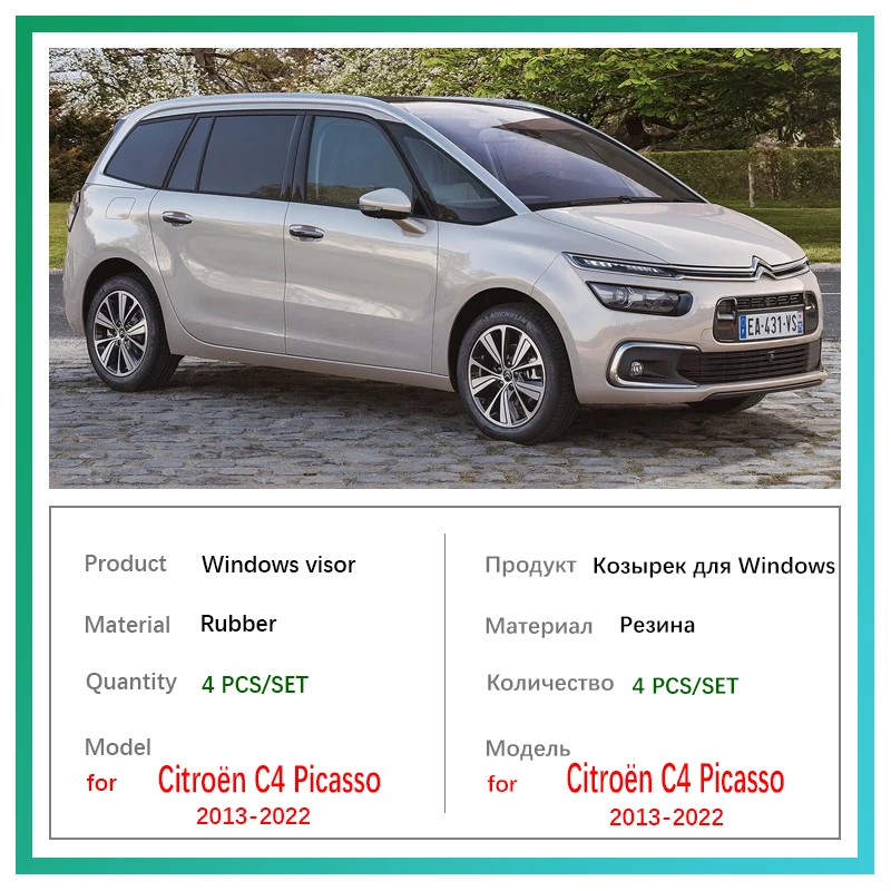 Windshield For Citroen Grand C4 Picasso Accessories 2013~2022 SpaceTourer Car Side Window Visor Rain Sun Guard Cover Car Sticker