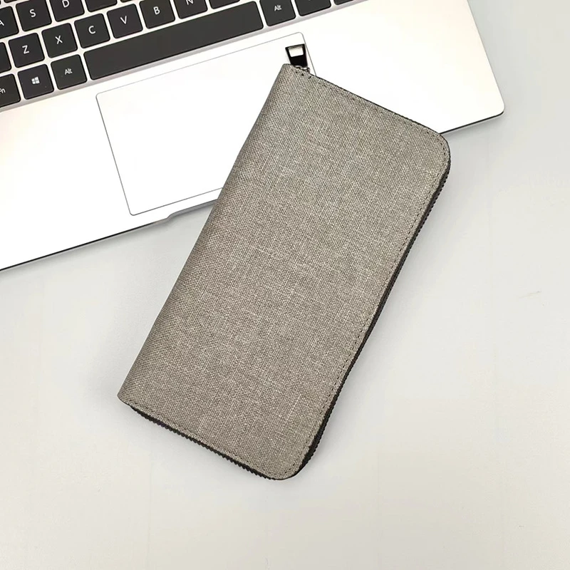 2023 New Canvas long wallet Zipper Solid Color Men Open Purse Multiple Card Slots Clutch Bag purses for women