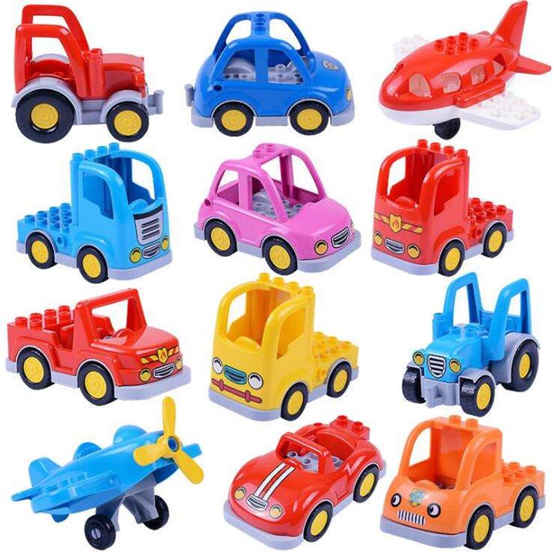 Big Building Blocks Accessories Truck Car Bus Compatible Large Bricks Children Kids City Traffic Series Assembly Educational Toy