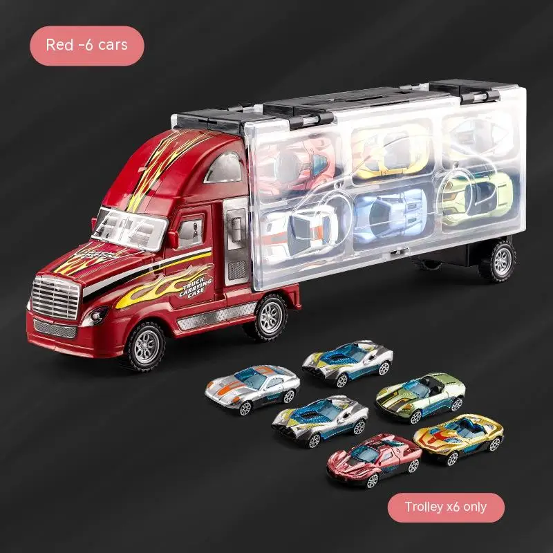 Big Transport Car Container Carrier Big Truck Vehicles Toys With Mini Diecast Cars Model Toys For Children Boys Birthday Gifts
