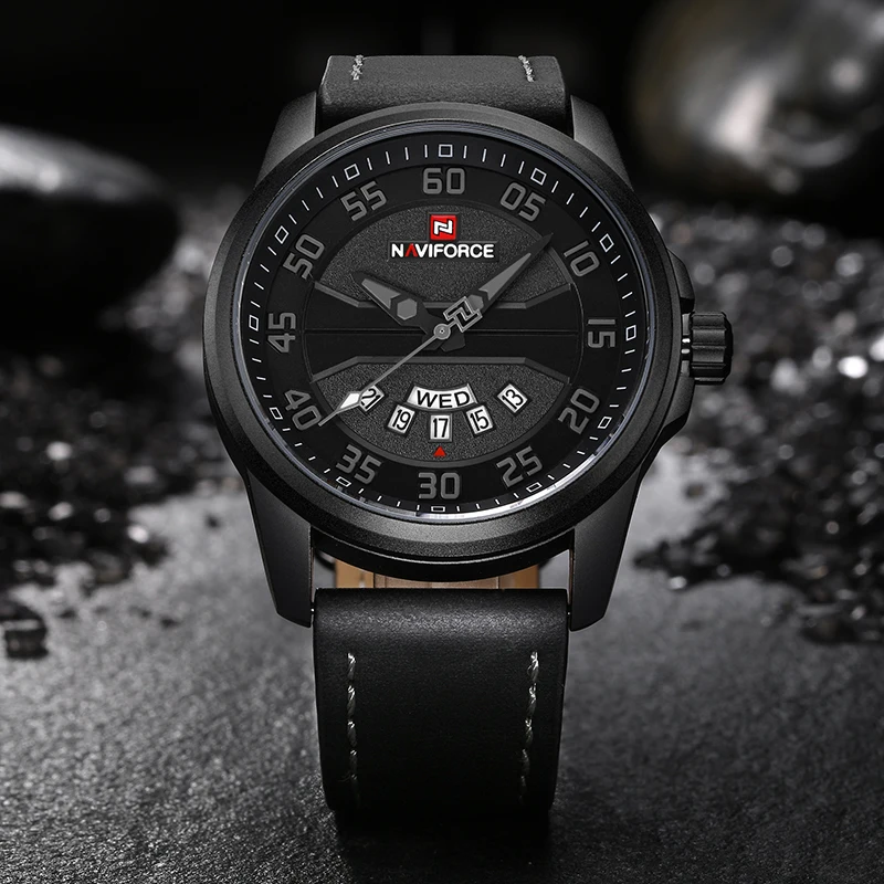 NAVIFORCE Men Sports Watches Men's Quartz Date Clock Man Leather Strap Military Waterproof Wrist watch relogio masculino