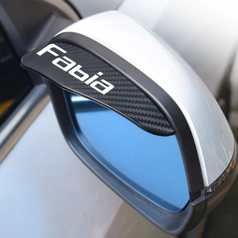 for Skoda VRS FABIA KODIAQ KAROQ octavia RAPID ROOMSTER SCALA Yeti Car Rearview Mirror Rain Eyebrow Visor Car Rearview Side 2pcs