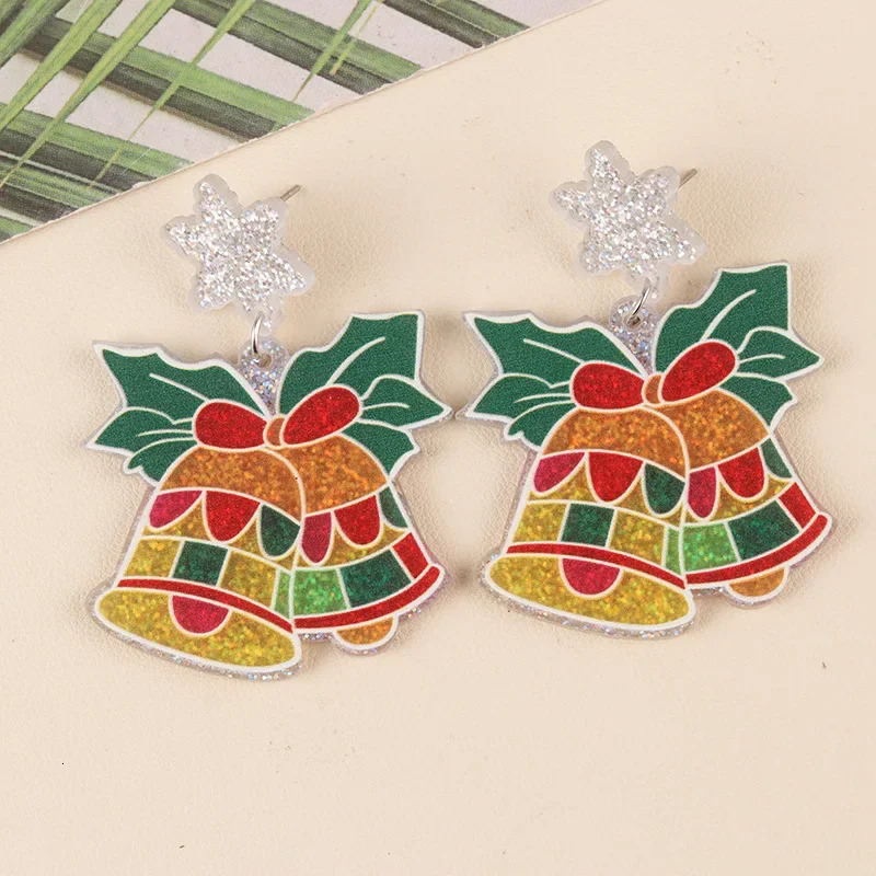 Christmas Tree Sweater Bell Santa Claus Red House Pendant Earrings Womens Christmas Series Christmas Gifts Jewelry 241031