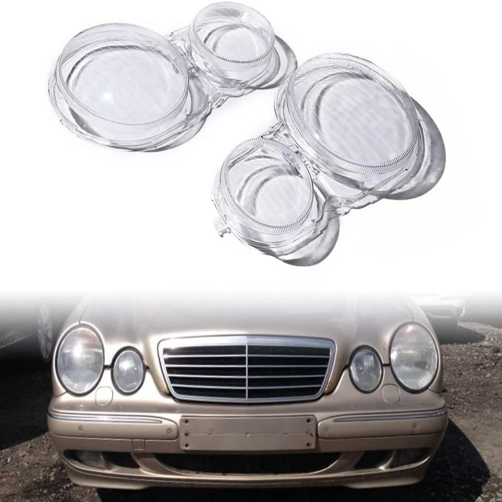 1 Pair Headlight Lens Cover For Mercedes-Benz W210 E200 E240 E260 E280 E320 E430 1996-2003 Headlamp Cover Transparent Lampshade