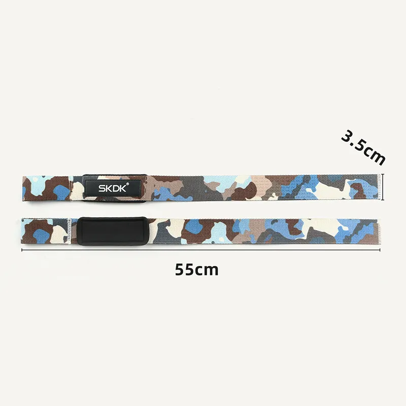 1Pair Camouflage Weightlifting Wrist Straps Strength Training Adjustable Non-slip Lifting Strap Wrist Support Sports Grip Band