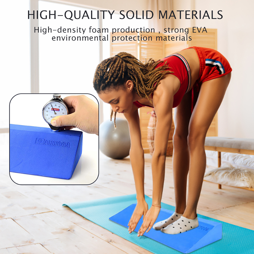 Yoga Wedge Stretch Slant Board Wrist Lower Back Support Slanting Board EVA Yoga Block for Exercise Gym Fiess smile