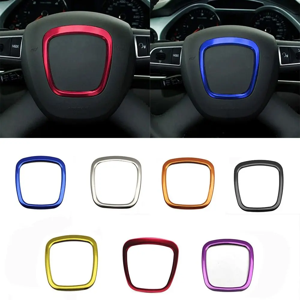 Car Styling Steering Wheel Center Logo Covers Stickers Trim For Audi A4 B6 B7 B8 A6 C6 A5 Q7 Q5 A3 Interior Accessories