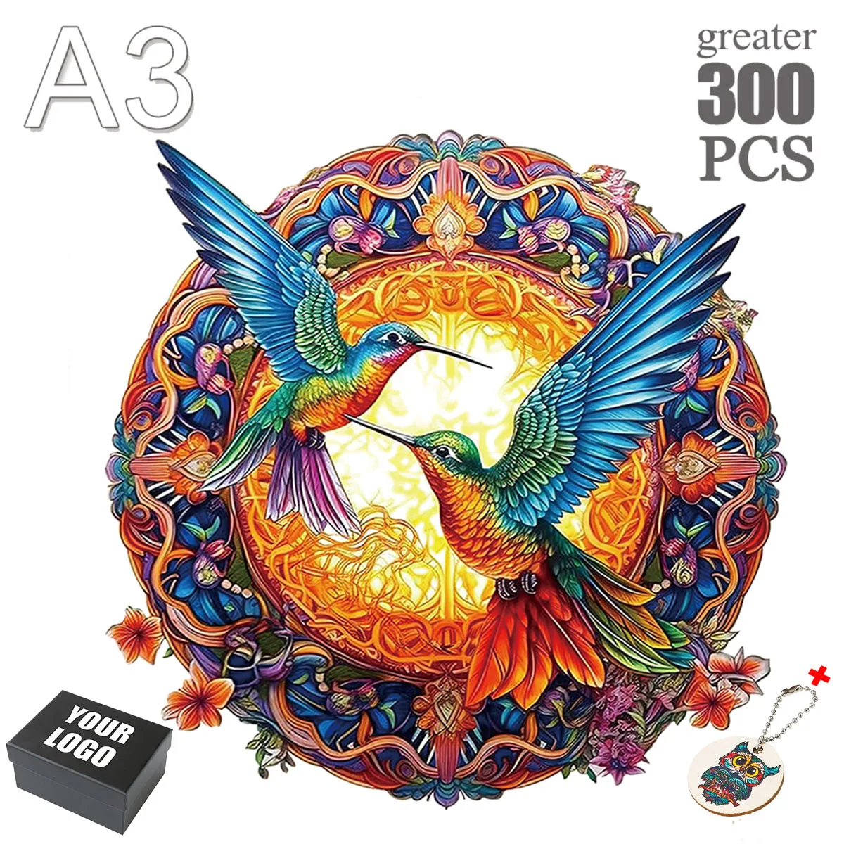 Unique Cello Wooden Animals Puzzle For Adults Kids Puzzles Toys DIY Educational Games Christmas Gifts With Black Box Collect