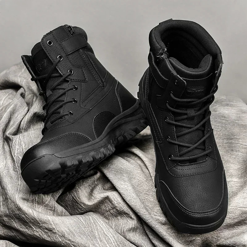 Mens waterproof leather hiking work boots mens sports shoes anti slip lightweight breathable anti slip desert boots 241031