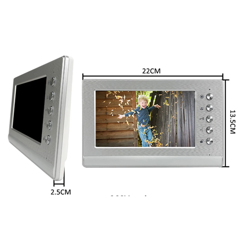 Homefong 7 Inch RFID Intercom System for Home Video Door Phone Indoor Monitor Outdoor Doorbell with Camera Unlock Day Night