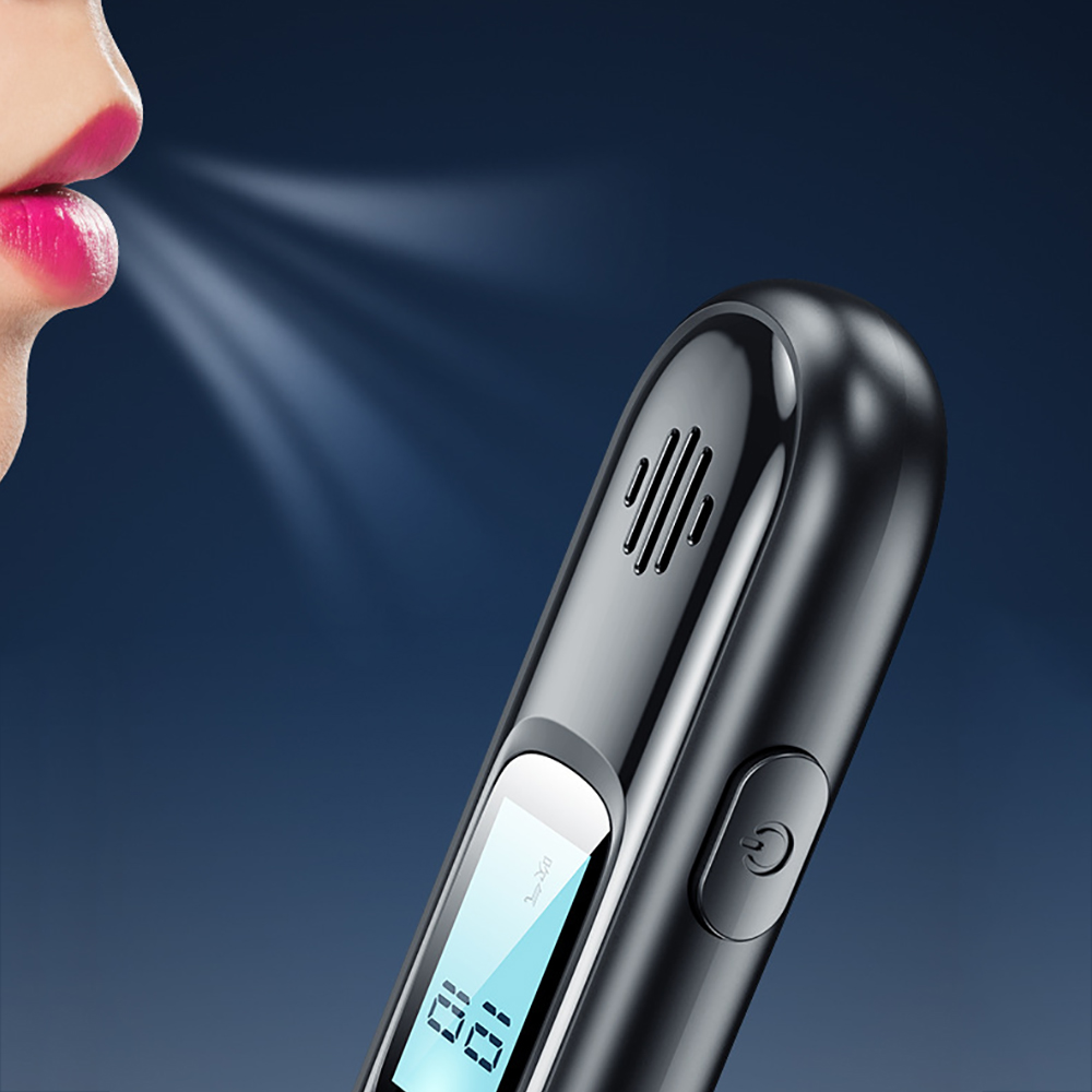 Portable Non-contact Alcohol Tester Breathalyzer Rechargeable With LED Screen Digital Display Automatic Breath Alcohol Tester