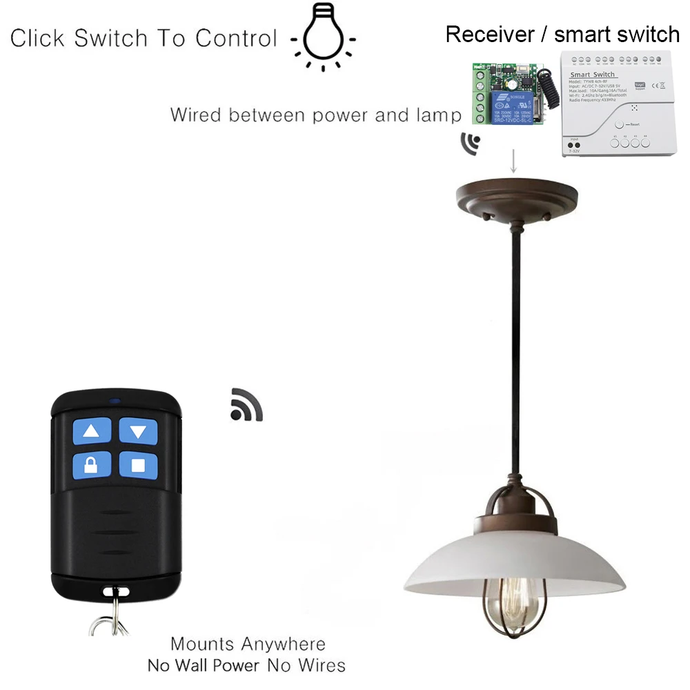 433MHz Remote Control 1527 Learning Code Transmitter Only Work With My Shop's RF Module Wifi eWeLink Tuya Zigbee Smart Switch
