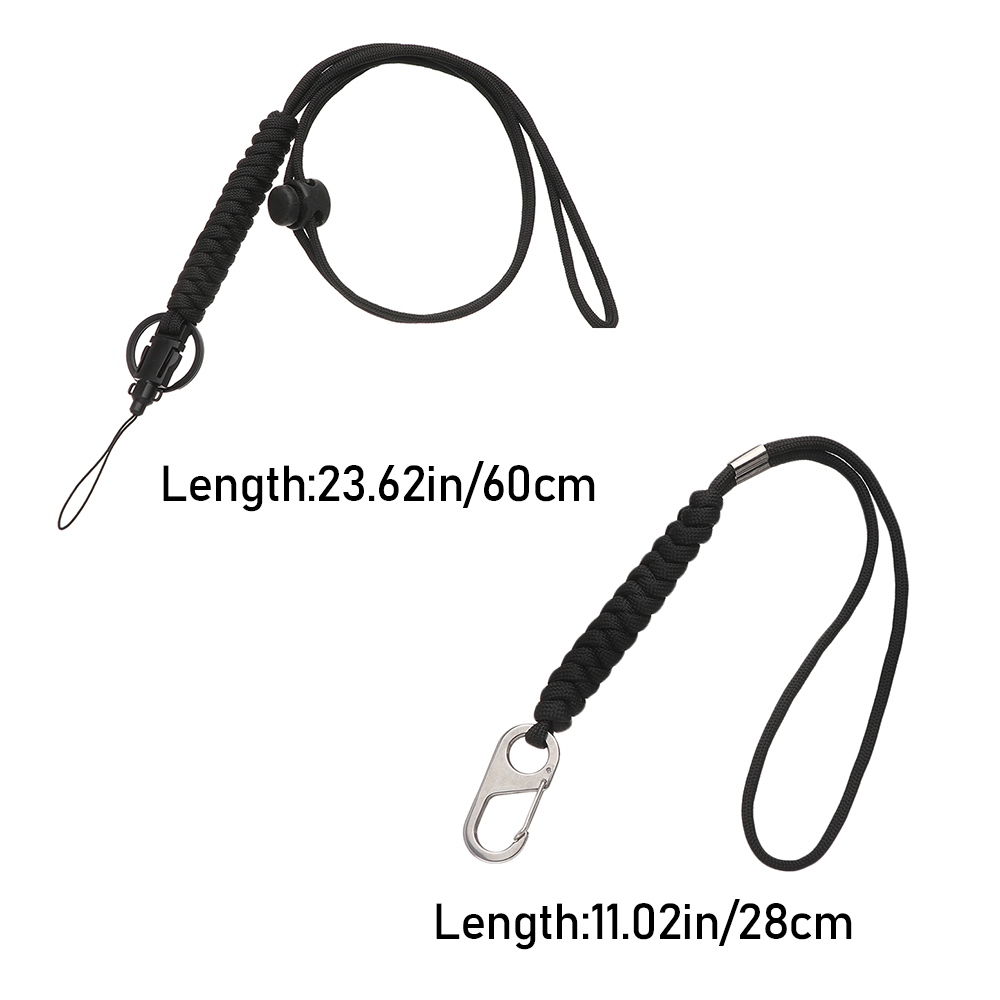 Paracord Keychain Lanyard Rotatable Buckle High Strength Parachute Cord Mobile Phone Strape Key Ring Neck Hanging Rope