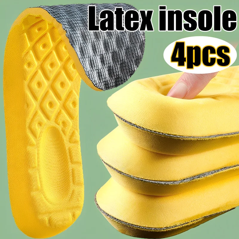 Soft Latex Memory Foam Insoles Women Men Sport Running Foot Support Shoe Pad new Breathable Orthopedic Feet 2025 Care Insert Cushion