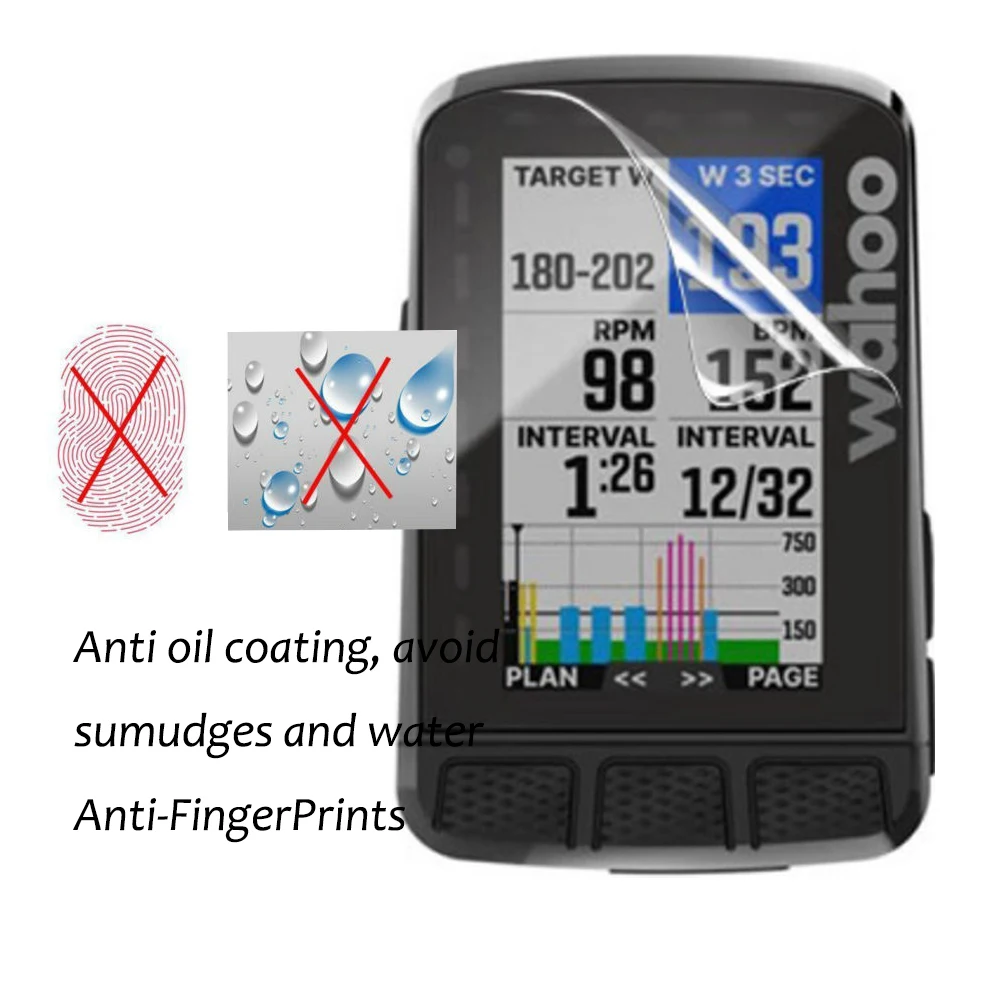 3PCS Explosion-proof Screen Protector For Wahoo ELEMNT Bolt V2 Roam V2 Mini Water-proof HD Clear PET Screen Protective Film