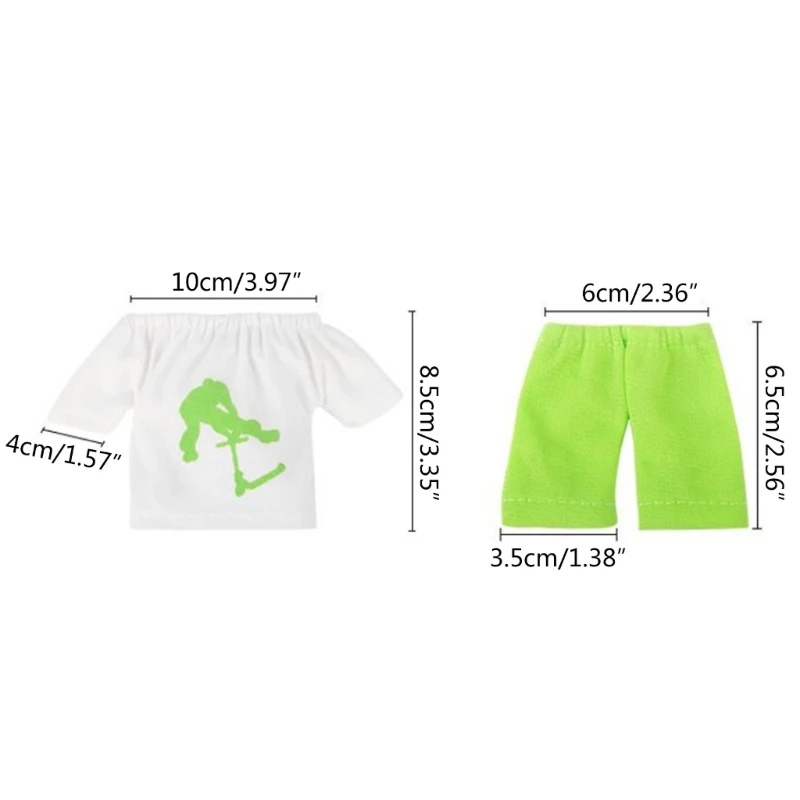 Mini Fingertip Clothes Set Finger Pants T-shirt Scooter Skateboards Tools Outfit Accessories for Kids Children Toy Game P31B